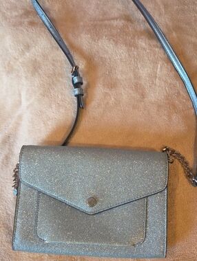 kate spade Silver Glitter Envelope Crossbody